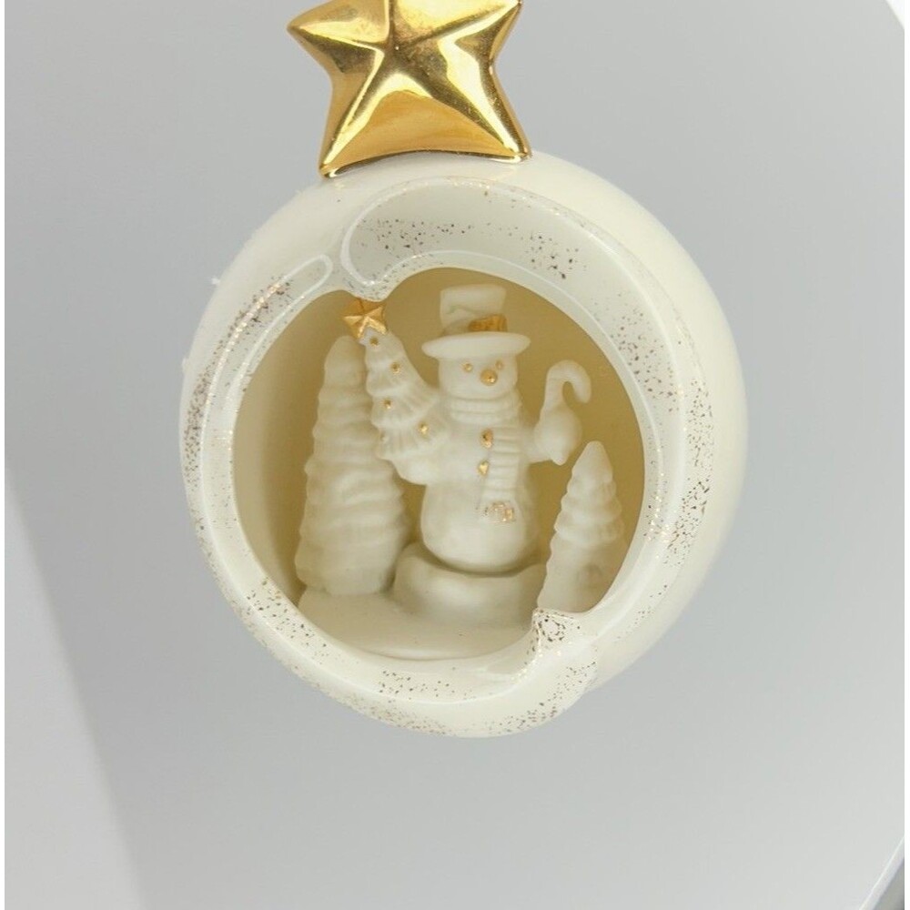 Lenox Snowy Snowman Scenic Ornament